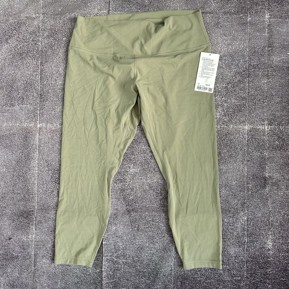 NWT Women's Lululemon Align HR 25" Rosemary Green Leggings Yoga Pants Sz 18 NEW